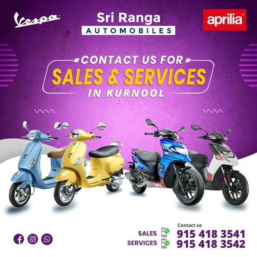 Sri Ranga Automobiles Vespa Sales & Services in Kurnool ||,Kurnool,Bikes,Motorcycles