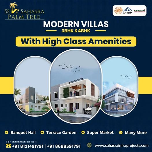 Luxury villas with Gym and Swimming Pool in Kurnool || SS Sahasra Palm,kurnool,Services,Other Services,77traders