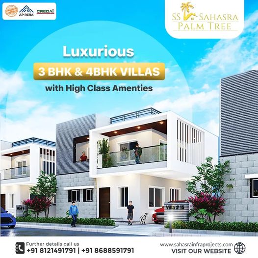 Contact for details on 3BHK and 4BHK villas near Kurnool || SS Sahasra,kurnool,Services,Other Services,77traders