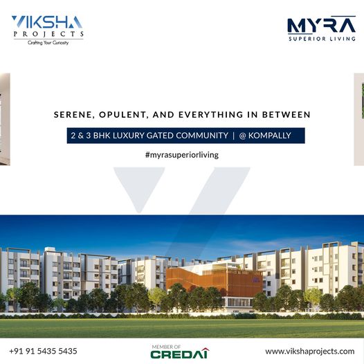 3 BHK Flats for sale in Kompally | Myra Project,Greater Hyderabad,Real Estate,Free Classifieds,Post Free Ads,77traders.com